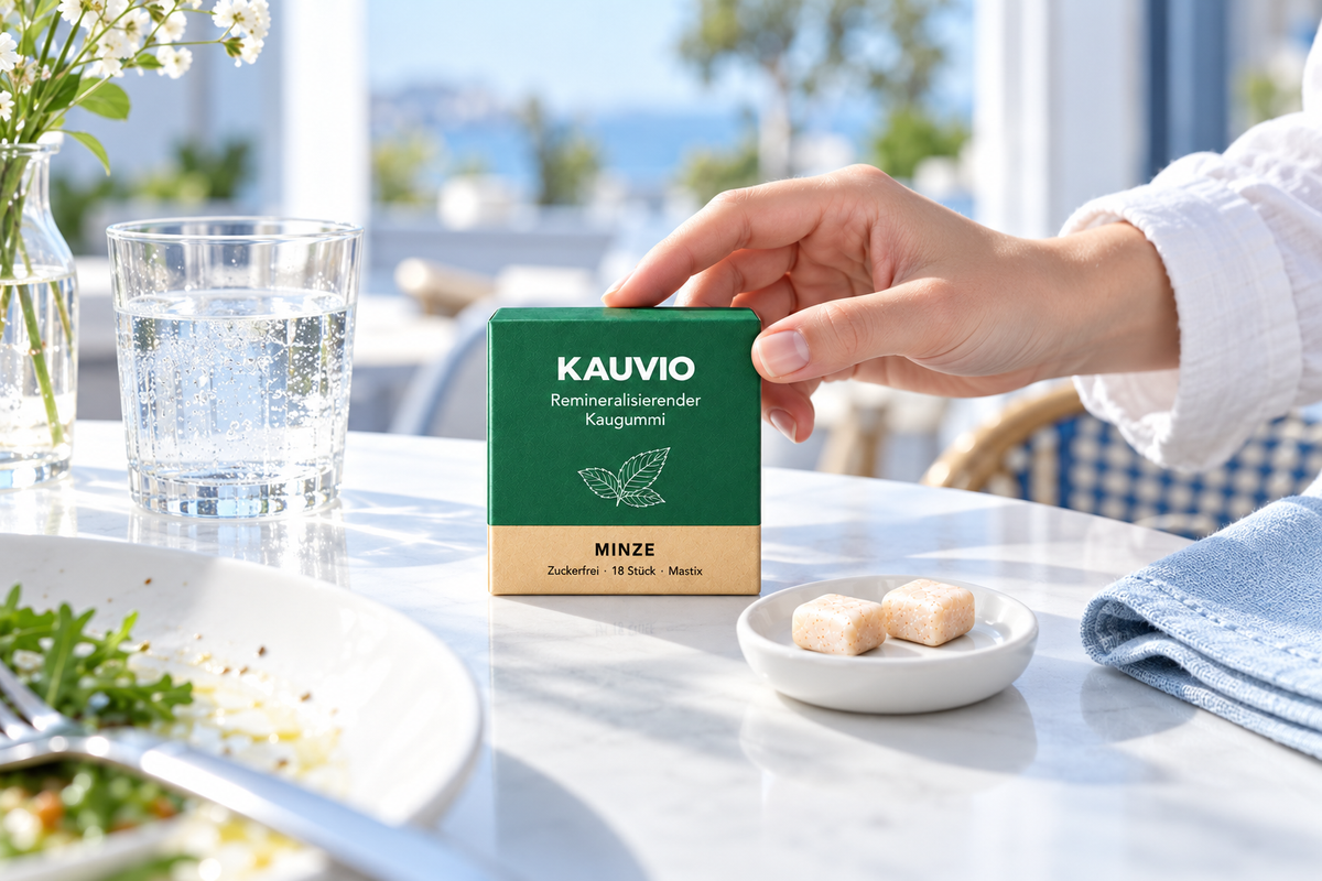 KAUVIO Natur auf einem hellen Tisch nach dem Essen